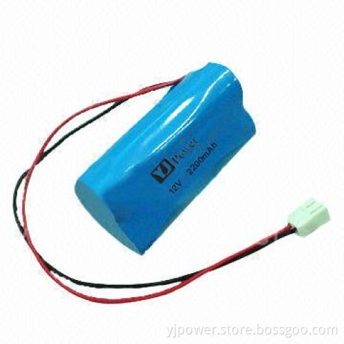 12V/2,200mAh 18650 Battery Pack with 34 x 36 x 67mm